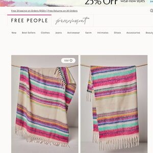 Free People Vibrant Striped Blanket